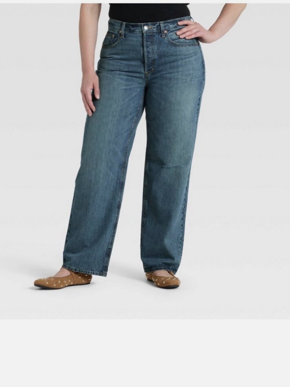 Women's Mid-Rise 90's Baggy Denim Jeans  - Universal Thread Vintage Dark Wash 6